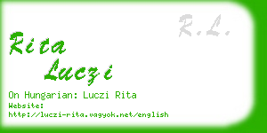 rita luczi business card